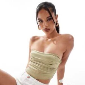 ASOS Sage Green Strapless Crop Top